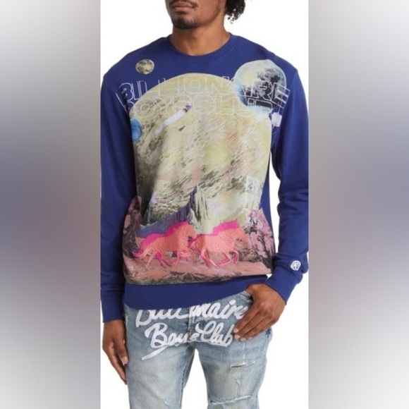 New! Billionaire Boys Club Free Embroidered Crewneck Sweatshirt 33507 - Picture 4 of 15